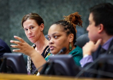 <strong>Shelby County Commissioner Brandon Morrison listens as fellow commissioners speak during a meeting on Feb. 24, 2020.</strong> (Mark Weber/Daily Memphian file)