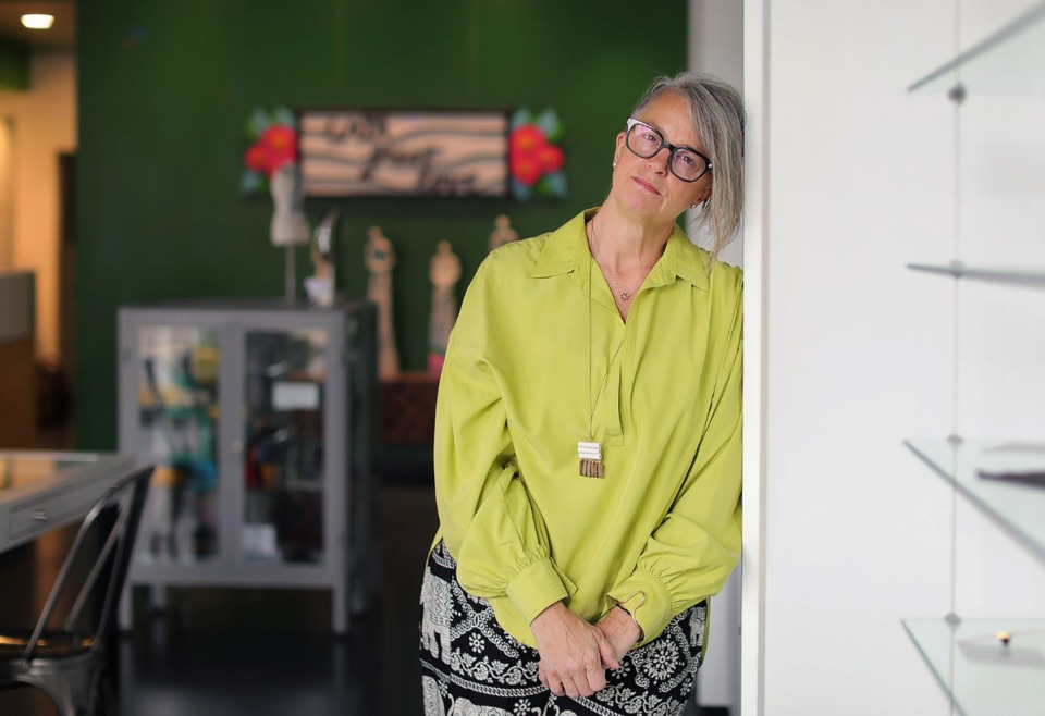 <strong>Eclectic Eye owner Robbie Johnson Weinberg (at her Midtown store in April) is among business owners affected by the pandemic.</strong> (Patrick Lantrip/Daily Memphian)