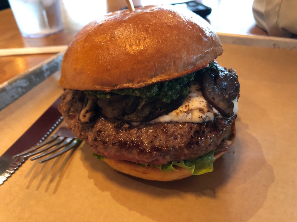 <strong>Magic 'Shroom is one of about a dozen burgers available at Hopdoddy. The East Memphis location has reopened but the Overton Square restaurant has closed permanently.</strong> (Jennifer Biggs/Daily Memphian)