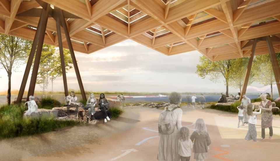 <strong>Rendering of the new Tom Lee Park</strong> (Courtesy Memphis River Parks Partnership)