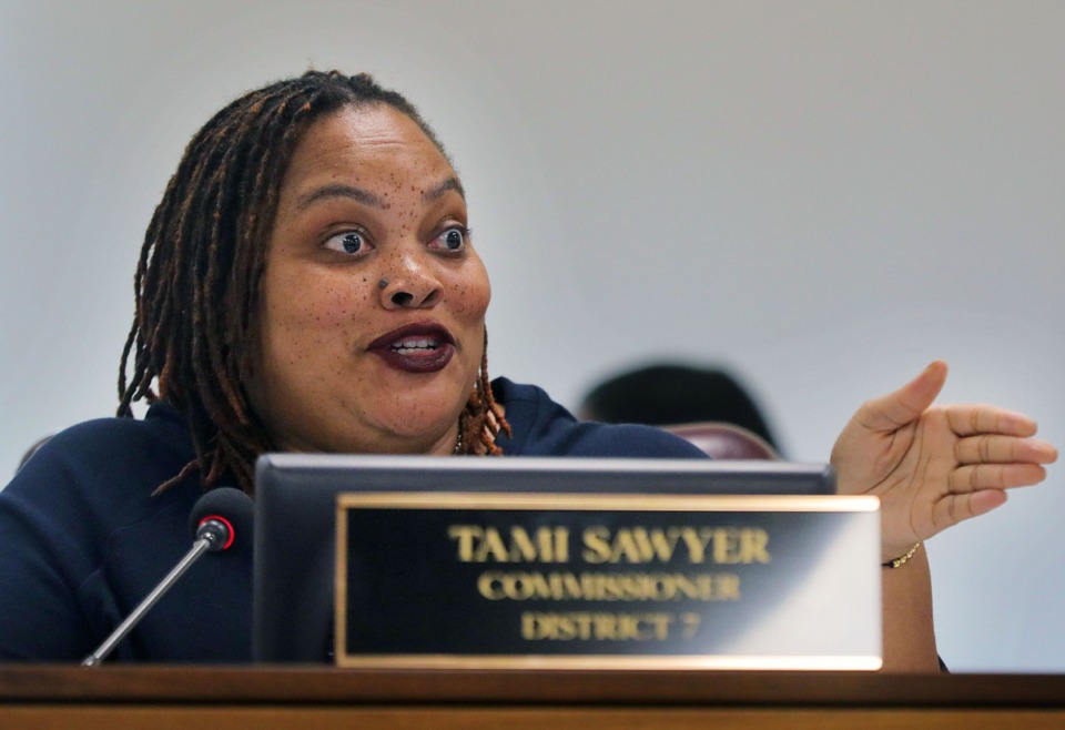 <strong>Shelby County Commissioner Tami Sawyer, seen here&nbsp;at a Jan. 8, 2020, committee meeting, discusses the budget struggle in this week's Politics Podcast.</strong> (Patrick Lantrip/Daily Memphian)