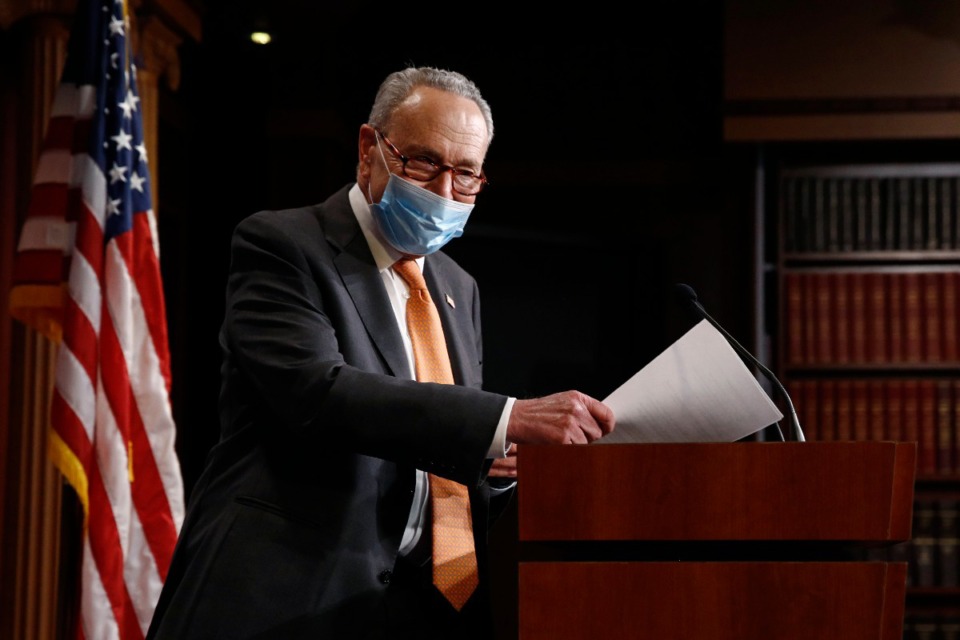 <strong>Senate Minority Leader Sen. Chuck Schumer of New York, seen here on May 12, 2020, is among those who approved an amendment to the Paycheck Protection Program.</strong> (Patrick Semansky/AP)