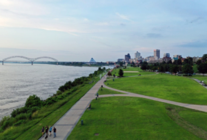 <strong>Two riverfront projects are set to begin this fall: Restoration of the cobblestones, and development of the Cutbank Bluff, a walkway leading from Vance Park on the bluff down to Tom Lee Park.</strong> (Daily Memphian file)