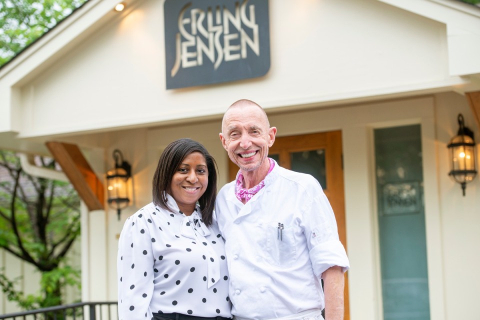 <strong>Erling Jensen and his wife, Jaquila Jensen, in front of their recently reopened restaurant.</strong>&nbsp;(Greg Campbell/Special to The Daily Memphian)