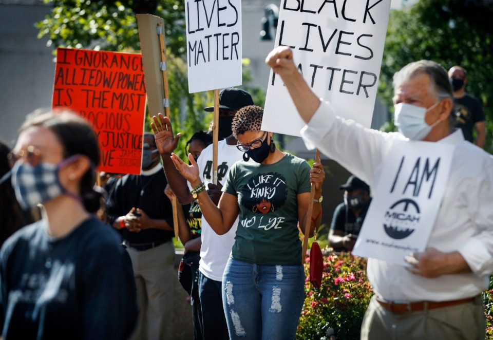 <strong>Hundreds gather during a MICAH rally on Tuesday, June 16, outside City Hall at 8:46 a.m.</strong> (Mark Weber/Daily Memphian)