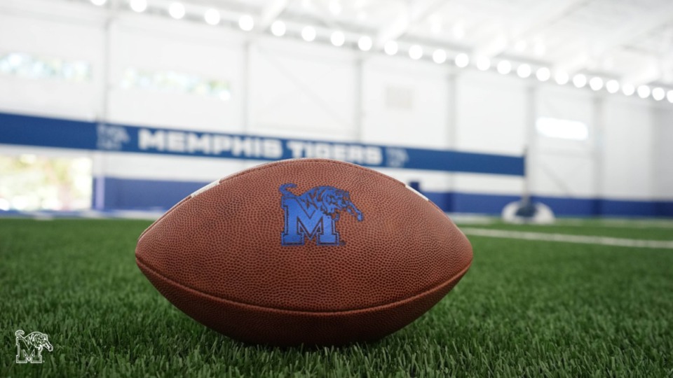 <strong>University of Memphis officials conducted the ceremonial ribbon-cutting for the new indoor practice facility on Wednesday, June 17, 2020.</strong> (Marcus Tompkins/Submitted photo)