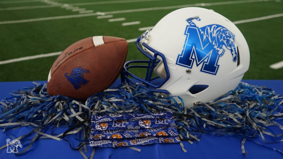 <strong>University of Memphis officials conduct the ceremonial ribbon-cutting for the new indoor practice facility on Wednesday, June 17, 2020.</strong> (Marcus Tompkins/Submitted photo)