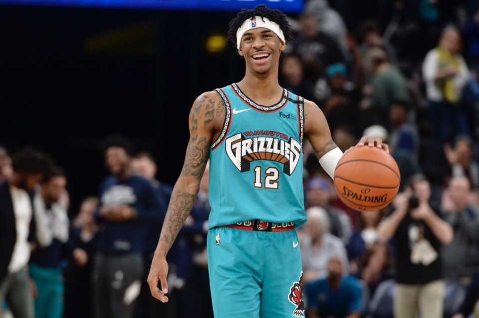 <strong>Memphis Grizzlies guard Ja Morant said his post-quarantine body is up 12 pounds of muscle since the NBA was put on hold due to coronavirus concerns.</strong> (AP Photo/Brandon Dill)