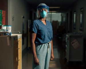 <strong>Dr. Kelinda Ramsay stands in a quarantined hallway at Methodist North where COVID-19 patients are being treated. The hospital recently reported that the positivity rate is 20% among Hispanic residents being tested.</strong> (Houston Cofield/Special to&nbsp; Daily Memphian)