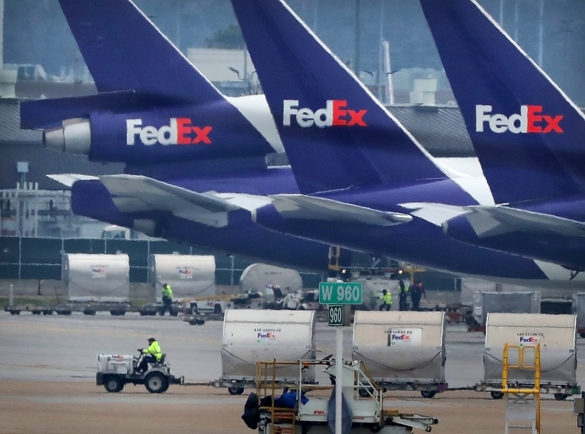and a shortage of air cargo capacity pushed FedEx fourth