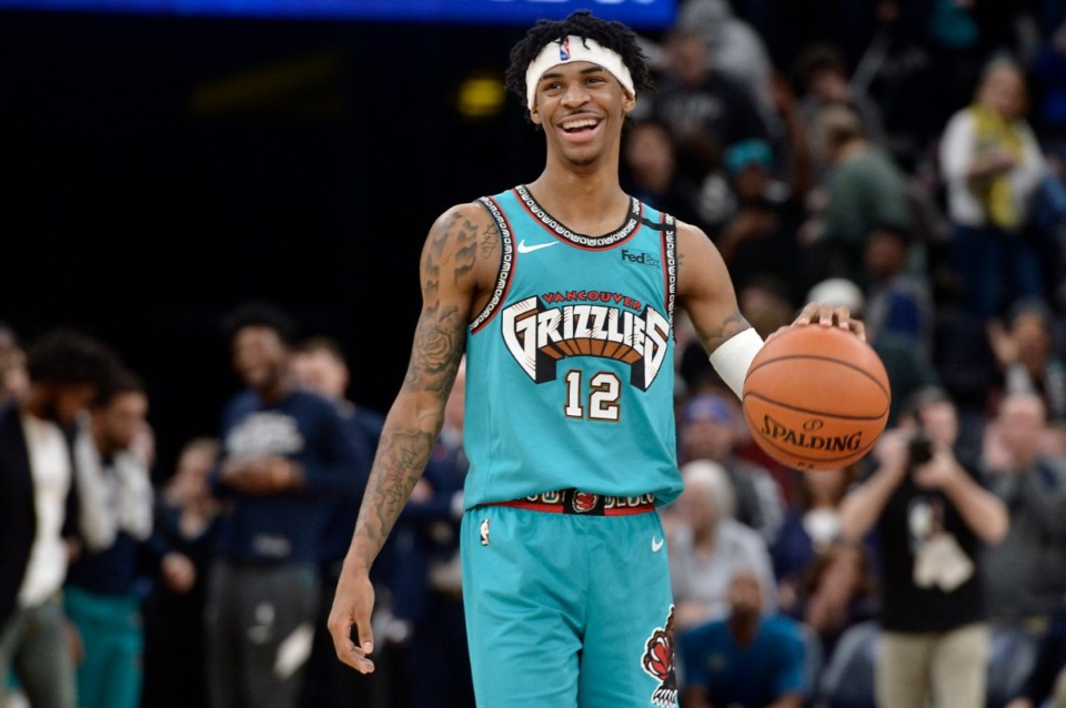 <strong>Memphis Grizzlies guard Ja Morant (shown Feb. 12 during a game against the Trail Blazers at FedExForum) arrived in Orlando this week. &ldquo;Being here, I&rsquo;m allowed to do more by myself, focus on my game, watch a lot of film,&rdquo; he said Friday, July 10, during the Grizzlies&rsquo; first post-practice interview session since the pandemic. &ldquo;It&rsquo;s all good for me.&rdquo;</strong> (Brandon Dill/Associated Press file)