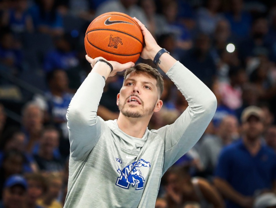 <strong>Former Tigers assistant coach Mike Miller shoots a 3-pointer during Memphis Madness in October 2019. Miller will become the new coach at Houston High.</strong> (Mark Weber/Daily Memphian)