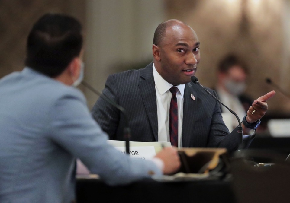 <strong>Shelby County Mayor Lee Harris attended a May 27, 2020 Shelby County Commission meeting.&nbsp;</strong>(Patrick Lantrip/Daily Memphian)