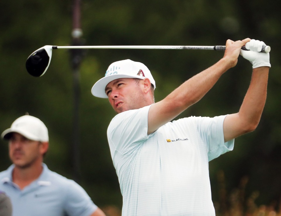 <strong>Chez Reavie tees off on the second hole during the third round of the WGC-FedEx St. Jude Invitational in Memphis, Tennessee, Aug. 1, 2020.</strong> (Patrick Lantrip/Daily Memphian)