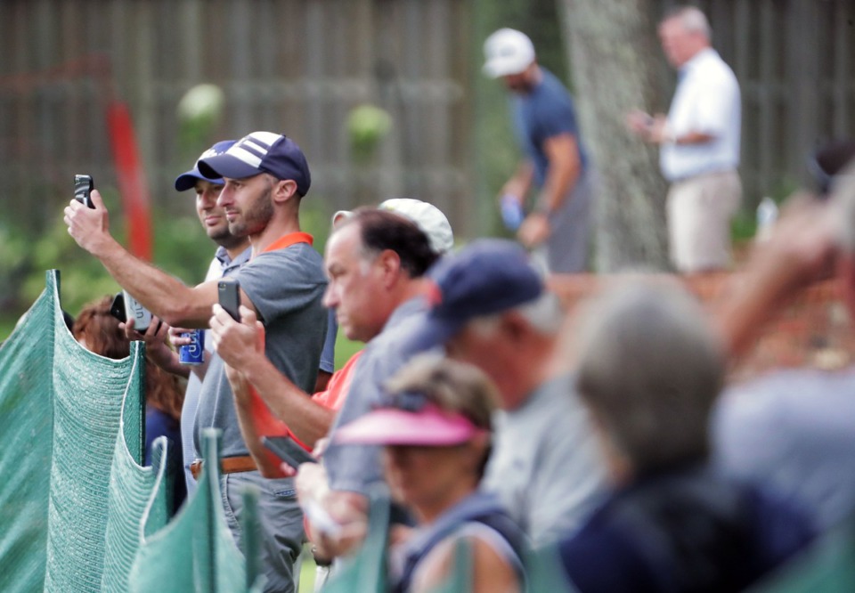 <strong>Several dozen fans came out to watch from their various backyards during the third round of the WGC-FedEx St. Jude Invitational in Memphis, Tennessee Aug. 1, 2020.</strong> (Patrick Lantrip/Daily Memphian)