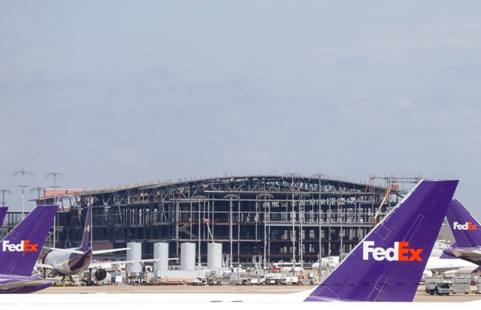 <strong>The new FedEx world hub project is still under construction at the airport on Thursday, July 30, 2020.</strong> (Mark Weber/Daily Memphian)
