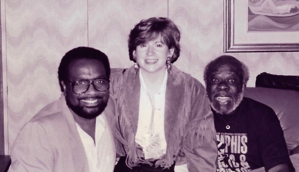 <strong>William Bell (left), Amy Jackson (center) and Rufus Thomas (right) during the 1992 Porretta Soul Festival. </strong>(Submitted by Amy Jackson)