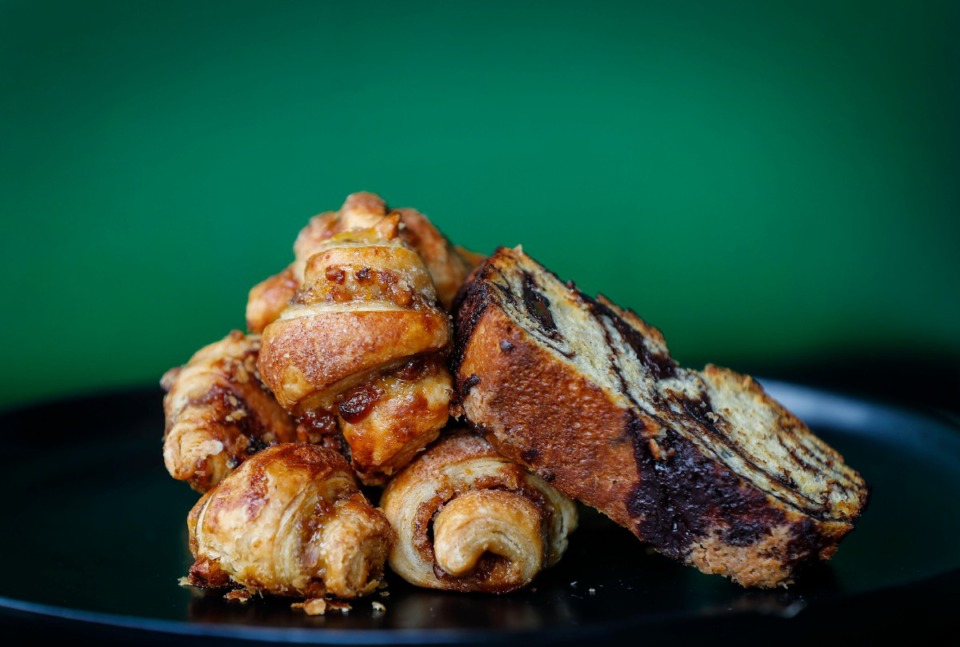 <strong>Hazel's Lucky Dice Delicatessen&rsquo;s Rugelach is a twisted crescent sweet pastry and chocolate babka, which is a sweet twisted chocolate brioche.</strong> (Mark Weber/The Daily Memphian)