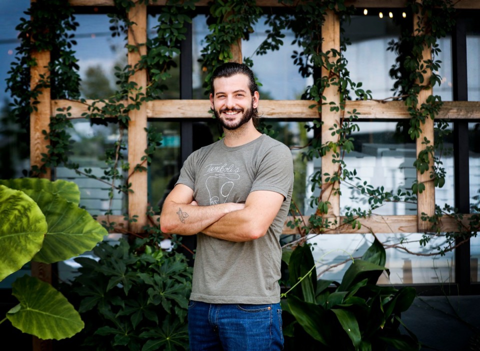 <strong>Miles Tamboli, owner of Tamboli&rsquo;s Pasta &amp; Pizza, outside the glass front of his Midtown restaurant.</strong> (Mark Weber/The Daily Memphian)