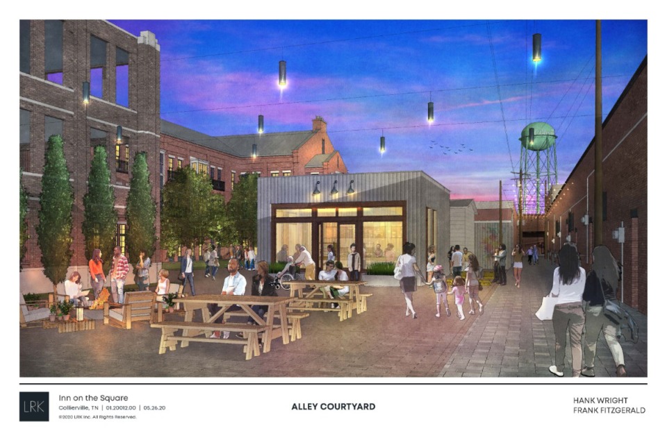 <strong>A rendering shows one of the ideas pitched by the achitects from&nbsp;Looney Ricks Kiss north of Collierville&rsquo;s Town Square.</strong> (Source: LRK)