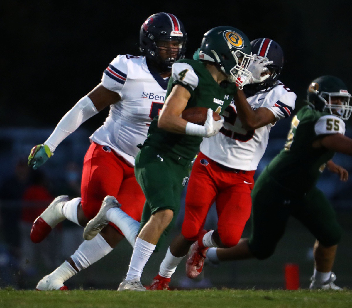 <strong>St. Benedict defensive end Walter Nolen (9) and linebacker Jared Chambers (23) chase down BCS running back Will Prichard (4) on Sept. 18.</strong>&nbsp;(Patrick Lantrip/Daily Memphian)