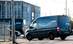 <strong>Amazon plans to build its second delivery station in Memphis off Interstate 40, a place where delivery vans like this will pick up items to deliver around the Memphis area.</strong> (Daily Memphian file)