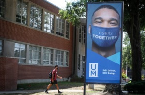 <strong>A student walks to class on the campus of the University of Memphis in August.</strong> (Daily Memphian file)