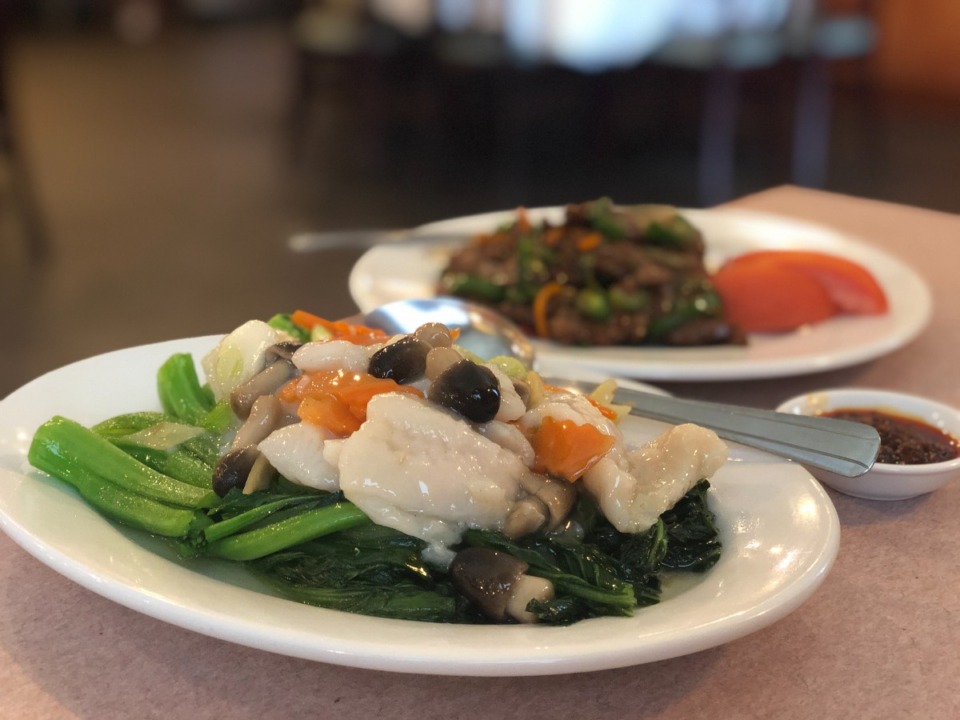 <strong>Sole with assorted vegetables is a light and fresh dish served at New Asia, which only reopened its dining room last week.</strong> (Jennifer Biggs/Daily Memphian)