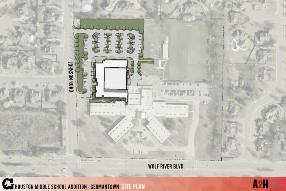 <strong>Board members got a first look at renderings Tuesday evening. This shows how the addition will sit northwest of the current building. </strong>&nbsp;(Submitted)