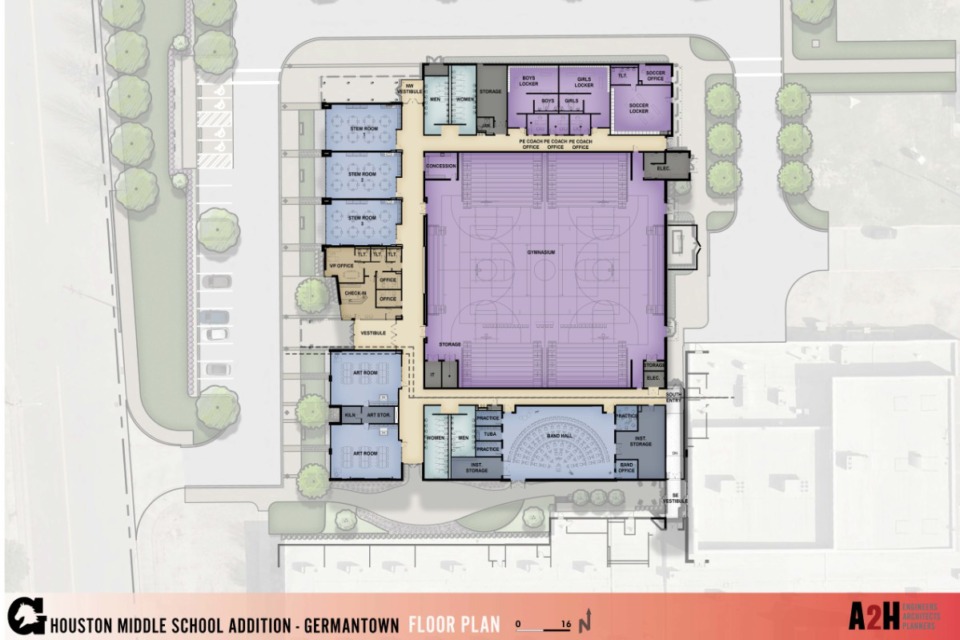 <strong>The addition will add rooms to help alleviate crowding at the school. Board members saw renderings of the $10 million expansion Tuesday.</strong> (Submitted)