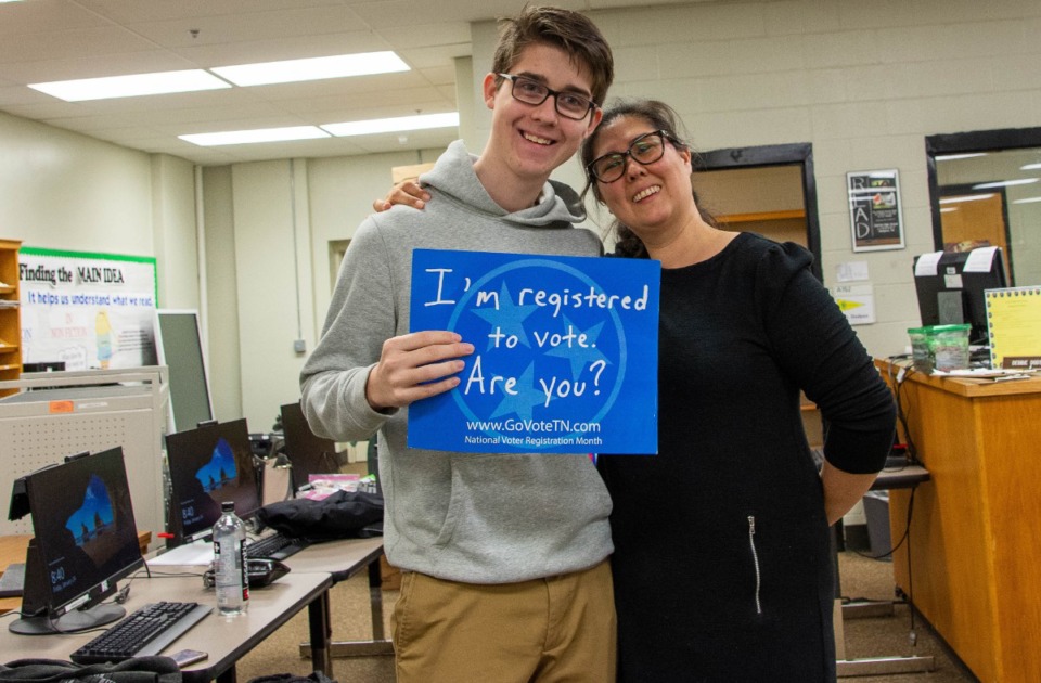 <strong>Alex O&rsquo;Connor (with his mom Tracy O&rsquo;Connor) is a student at UT Knoxville.</strong> <strong>Alex finally received his ballot last week.&nbsp;For absentee votes to count, they must be received by Shelby County Election Commission by Election Day, Nov. 3.&nbsp;</strong>(Submitted photo)