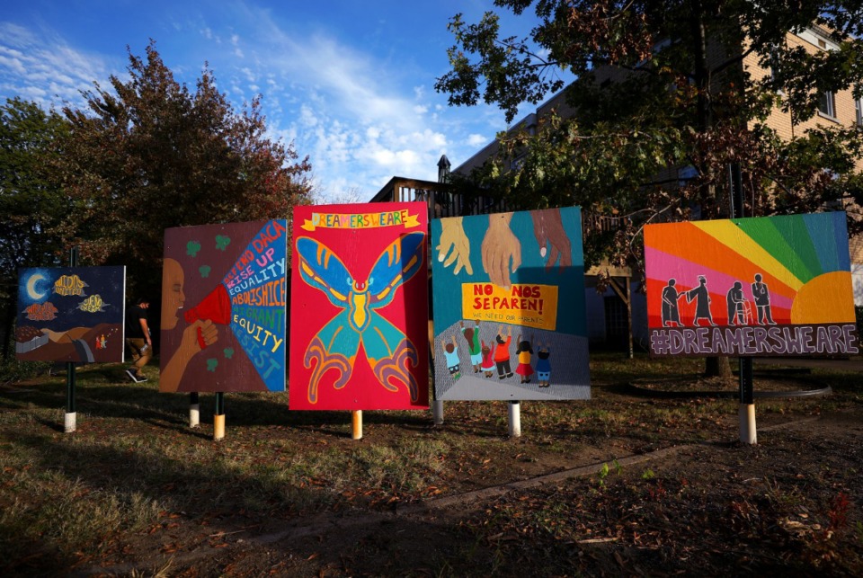 <strong>Student group VoicesUnited created the installation in partnership with the Mariposas Collective.</strong> (Patrick Lantrip/Daily Memphian)