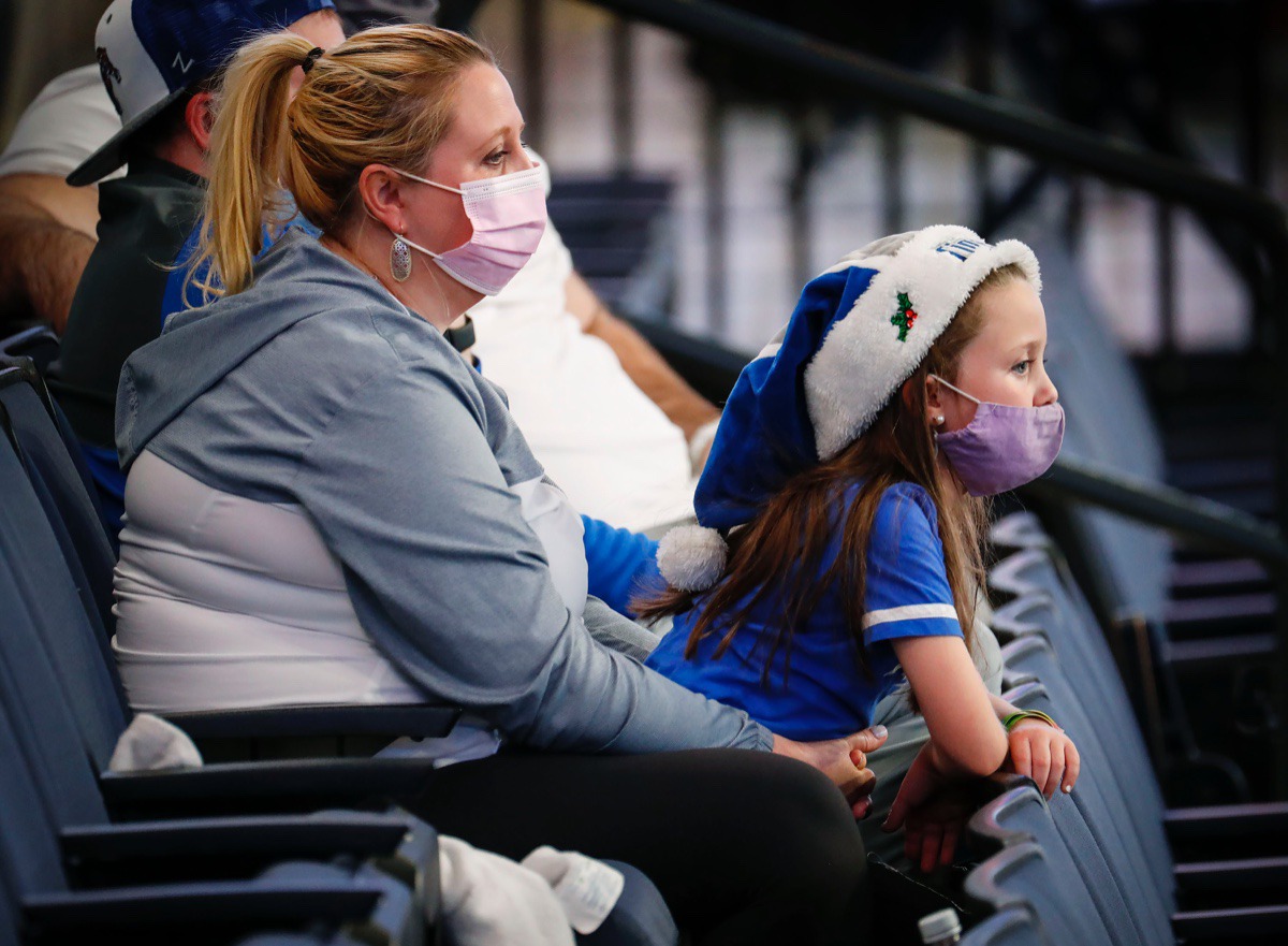 <strong>Masked fans cheer Memphis on against Arkansas State on Dec. 2, 2020.</strong> (Mark Weber/The Daily Memphian)