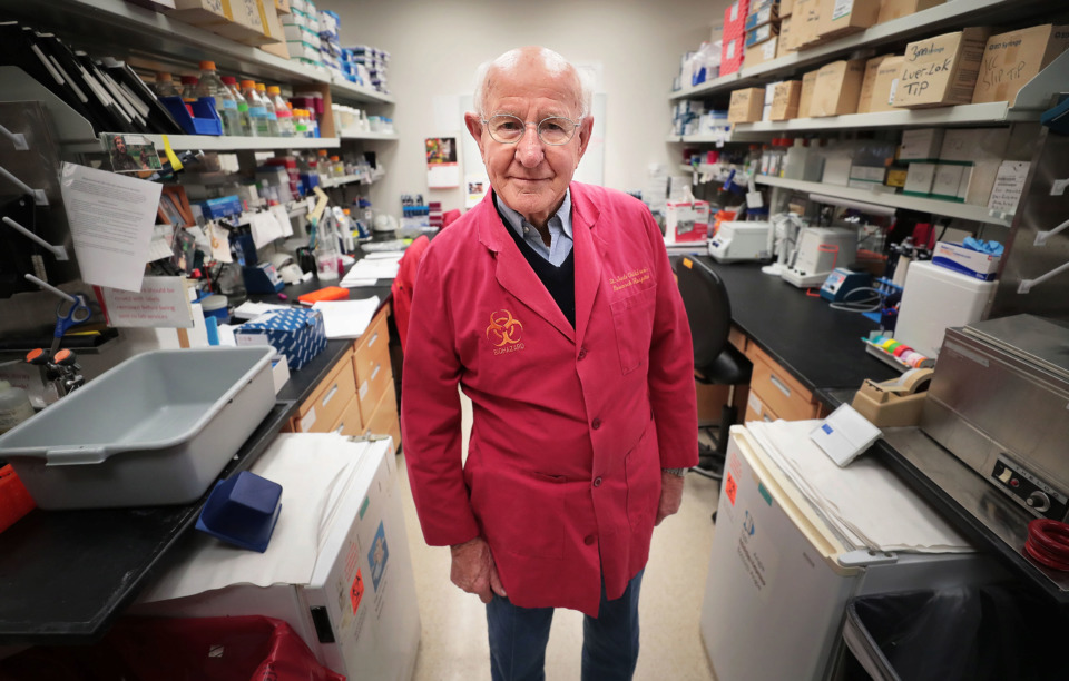 <strong>Researcher Dr. Robert Webster, who has been with St. Jude Children's Research Hospital since 1968, recently published a book titled "Flu Hunter," which follows his career studying influenza. Webster is credited with connecting the spread of the flu virus in humans to migratory birds. </strong>(Jim Weber/Daily Memphian)