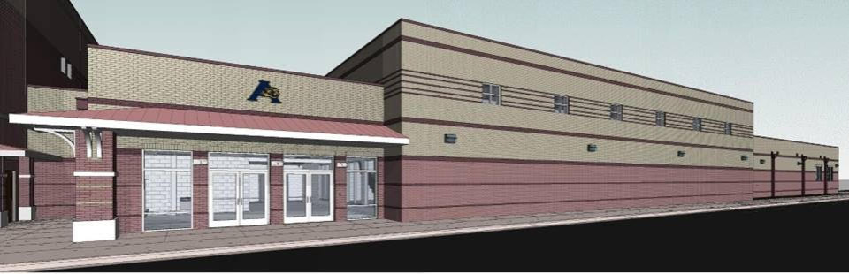 <strong>A rendering of the new wrestling facility at Arlington High School. Construction of the 14,500 square-foot facility will begin in early 2021. </strong>(Renaissance Group Architects)