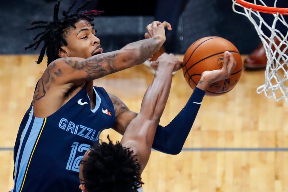 <strong>Memphis Grizzlies guard Ja Morant, seen here on Dec. 26, 2020, brings an electric style of play to the court that has made him popular in the collectible market.</strong> (Mark Weber/The Daily Memphian)
