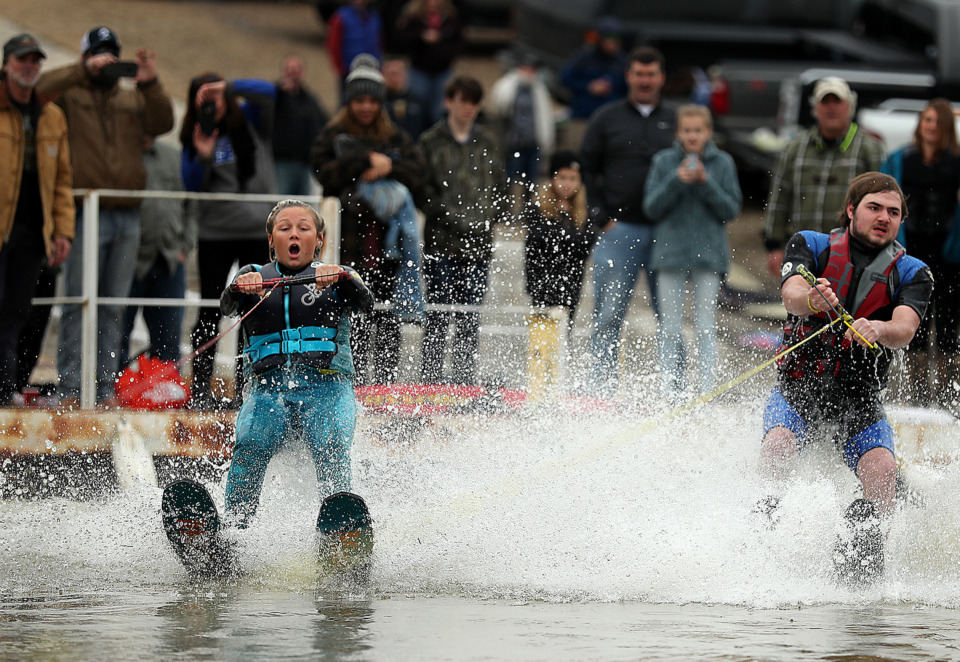 <p class="p1"><span class="s1"><strong>Dozens of skiers, wakeboarders, and bare-footers of all skill levels braved the winter waters of the Wolf River channel off Mud Island at the 42nd annual Ski Freeze held on Tuesday, Jan. 1, 2019.</strong> (Patrick Lantrip/Daily Memphian)</span>