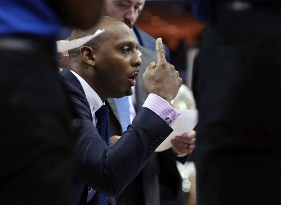 <strong>University of Memphis head basketball coach Penny Hardaway talks to players during a time-out during a Dec. 9, 2018, game at FedExForum in Memphis.&nbsp;Ahead of the first American Athletic Conference game on Jan. 3 against Wichita State, Hardaway says, &ldquo;Things are going to ramp up.&rdquo;</strong> (Daily Memphian file)