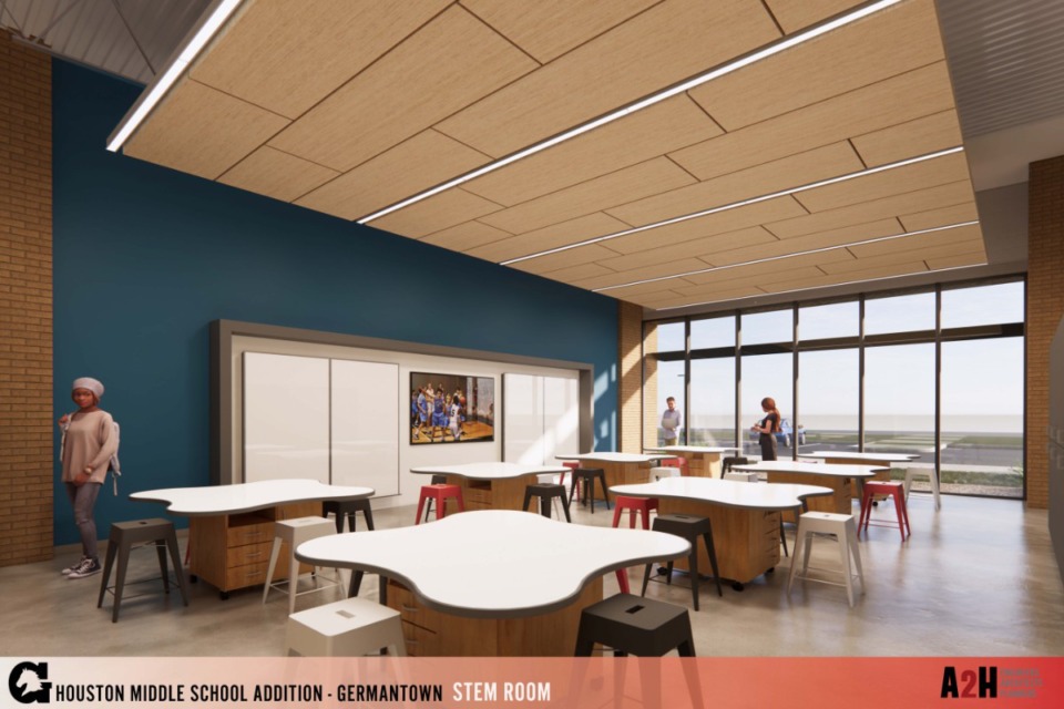 <strong>The new addition will include three STEM labs. The building will help alleviate crowding that exists at Houston Middle School.</strong>&nbsp;(Submitted)