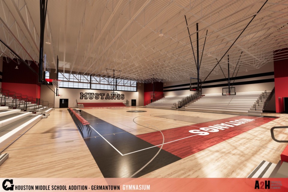 <strong>The new gymnasium is about twice the size of the school&rsquo;s current gymnasium. The size will allow flexibility in scheduling use, according to Superintendent Jason Manuel.</strong>&nbsp;(Submitted)