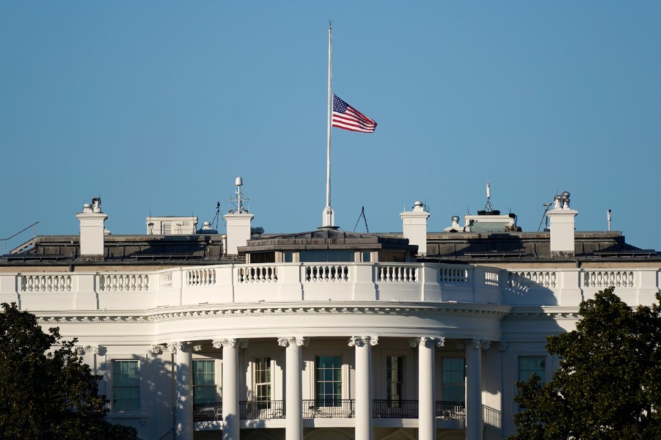 <strong>An American flag flies at half-staff above the White House in Washington, Sunday, Jan. 10, 2021. President Donald Trump ordered the flag to be flown at half-staff as a sign of respect for Brian D. Sicknick and Howard Liebengood, two U.S. Capitol Police officers who have died since last Wednesday&rsquo;s violent protests at the Capitol.&nbsp;</strong>(Patrick Semansky/AP)