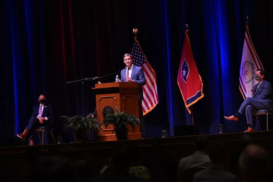 <strong>Gov. Bill Lee addresses state legislators during the opening of a special session on education</strong>. (<span class="e-image__meta">Source: TN.gov)</span>