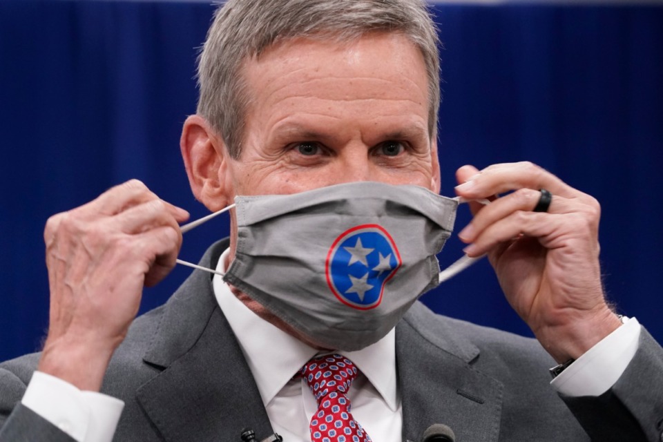 <strong>Tennessee Gov. Bill Lee (in a file photo) announced Thursday, Jan. 28 that he is ifting all restrictions on who can attend high school sporting events, effective Feb. 1.</strong> (Mark Humphrey/AP)