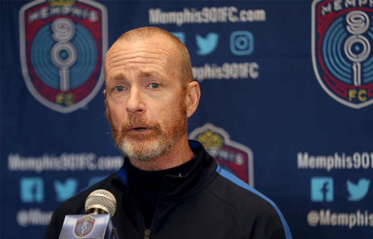 Former Memphis 901 FC head coach Tim Mulqueen (in a file photo) has joined the staff at Lausanne. (Patrick Lantrip/Daily Memphian)