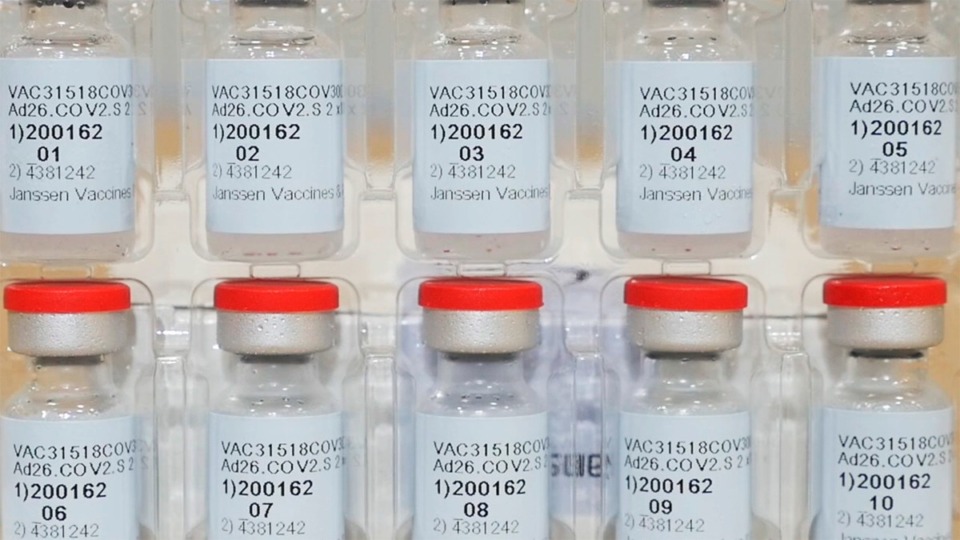 <strong>This Dec. 2, 2020 photo provided by Johnson &amp; Johnson shows vials of the Janssen COVID-19 vaccine in the United States</strong>. (Johnson &amp; Johnson via AP)