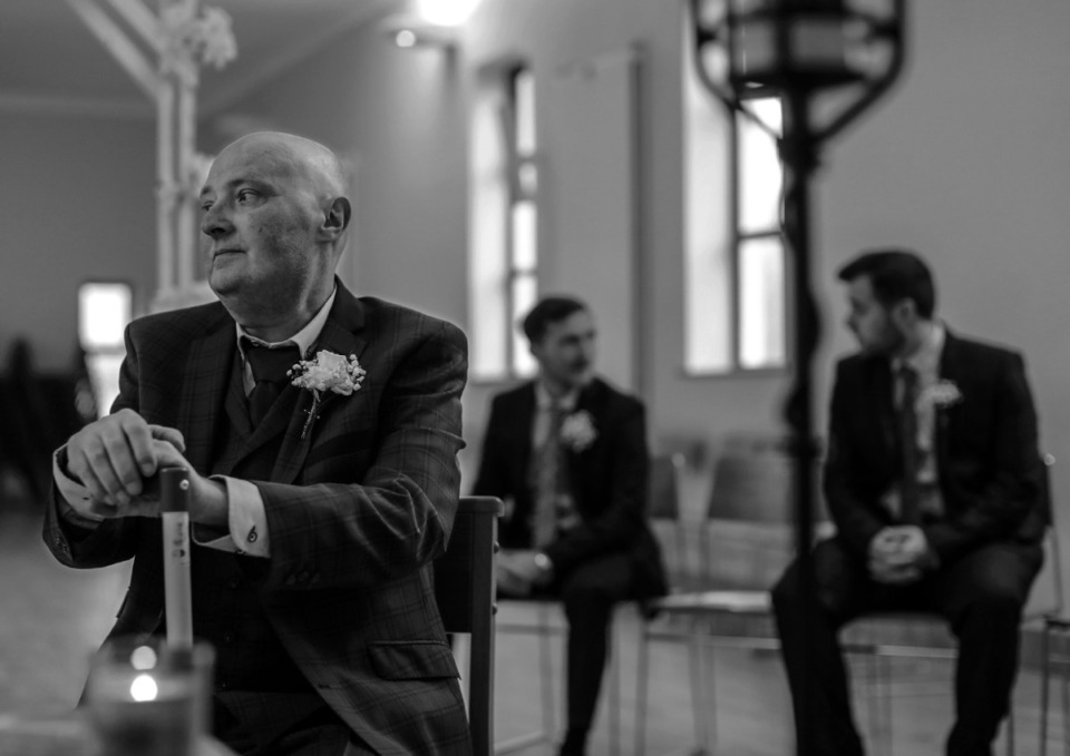 <strong>Martin Nilan sits with his sons (from left) Ciar&aacute;n Nilan and Conor Nilan before his wedding ceremony in Ennis, Ireland, on March 21, 2020. </strong>(Patrick Lantrip/Daily Memphian)