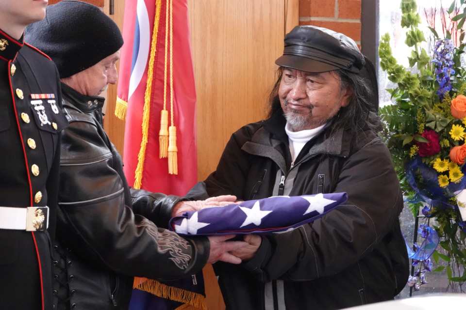 <strong>Hundreds attended a ceremony on Thursday, Jan. 17, 2019, to pay their respects to three Memphis veterans who died in the fall of 2018 but whose remains were unclaimed by next of kin. Wesley Russell, Arnold Klechka and Charles Fox were buried with honors at the West Tennessee Veterans Cemetery.</strong> (Karen Pulfer Focht/Special to The Daily Memphian)