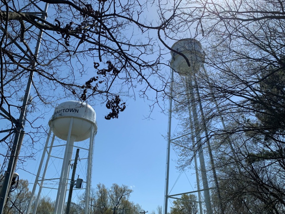 <strong>One of the water towers in Germantown will be used as a canvas for art, but it&rsquo;s unclear which one.</strong> (Abigail Warren/Daily Memphian)