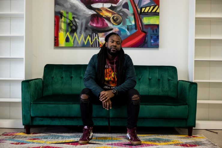 Jamond Bullock will partner with another artist to create a mural at Memphis International Airport.&nbsp;He was also selected by Target to create windscreens for local soccer parks. (Brad Vest/Special to The Daily Memphian)