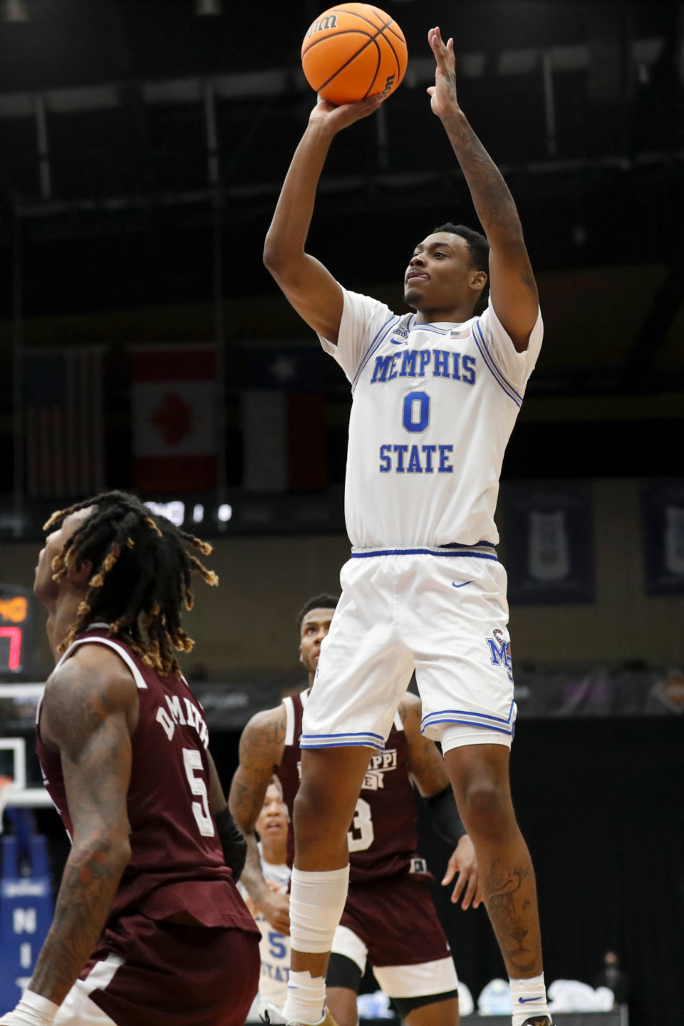 <strong>Memphis forward D.J. Jeffries shoots a jump shot during Sunday&rsquo;s NIT championship game in Frisco, Texas.</strong> (Photo courtesy of the NCAA)